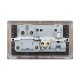 Saxby Raised Screwed 45A DP Cooker Switch with 13A Socket & Neon's - Antique Brass with Black Insert