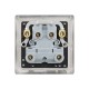 Saxby Raised Screwed 45A 1 Gang Double Pole Switch with Neon - Brushed Steel with Black Insert