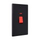 Saxby Raised Screwed 45A Large Plate Double Pole Switch with Neon - Matt Black with Black Insert