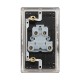 Saxby Raised Screwed 45A Large Plate Double Pole Switch with Neon - Matt Black with Black Insert
