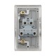 Saxby Raised Screwed 45A Large Plate Double Pole Switch with Neon - Brushed Steel with Grey Insert