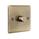 Saxby Raised Screwed 1 Gang LED Dimmer 5-100W - Antique Brass