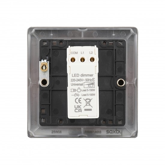 Saxby Raised Screwed 1 Gang LED Dimmer 5-100W - Antique Brass