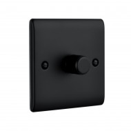 Saxby Raised Screwed 1 Gang LED Dimmer 5-100W - Matt Black