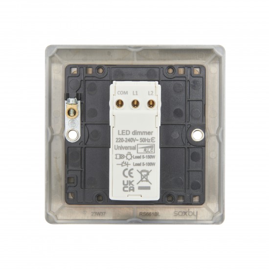 Saxby Raised Screwed 1 Gang LED Dimmer 5-100W - Matt Black