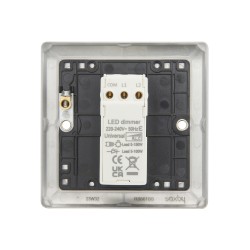 Saxby Raised Screwed 1 Gang LED Dimmer 5-100W - Brushed Steel