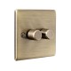 Saxby Raised Screwed 2 Gang LED Dimmer 5-100W - Antique Brass