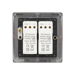Saxby Raised Screwed 2 Gang LED Dimmer 5-100W - Antique Brass