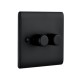 Saxby Raised Screwed 2 Gang LED Dimmer 5-100W - Matt Black