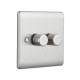 Saxby Raised Screwed 2 Gang LED Dimmer 5-100W - Brushed Steel