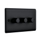 Saxby Raised Screwed 3 Gang LED Dimmer 5-100W - Matt Black