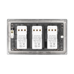 Saxby Raised Screwed 3 Gang LED Dimmer 5-100W - Matt Black