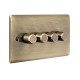 Saxby Raised Screwed 4 Gang LED Dimmer 5-100W - Antique Brass