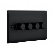 Saxby Raised Screwed 4 Gang LED Dimmer 5-100W - Matt Black