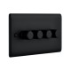 Saxby Raised Screwed 4 Gang LED Dimmer 5-100W - Matt Black