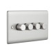 Saxby Raised Screwed 4 Gang LED Dimmer 5-100W - Brushed Steel