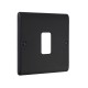 Saxby Raised Screwed 1 Gang Grid Front Plate - Matt Black