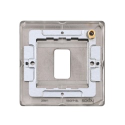 Saxby Raised Screwed 1 Gang Grid Front Plate - Matt Black