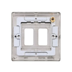 Saxby Raised Screwed 2 Gang Grid Front Plate - Matt Black