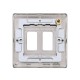 Saxby Raised Screwed 2 Gang Grid Front Plate - Matt Black