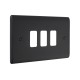 Saxby Raised Screwed 3 Gang Grid Front Plate - Matt Black