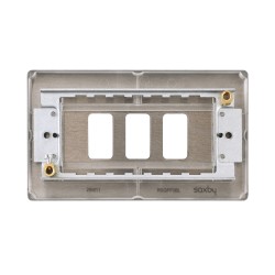 Saxby Raised Screwed 3 Gang Grid Front Plate - Matt Black