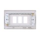 Saxby Raised Screwed 3 Gang Grid Front Plate - Brushed Steel