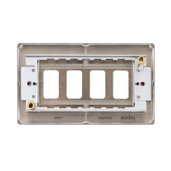 Saxby Raised Screwed 4 Gang Grid Front Plate - Matt Black