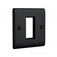 Saxby Raised Screwed 1 Gang Modular Faceplate (1 Module) - Matt Black