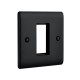 Saxby Raised Screwed 1 Gang Modular Faceplate (1 Module) - Matt Black