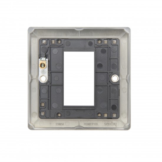 Saxby Raised Screwed 1 Gang Modular Faceplate (1 Module) - Matt Black