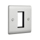 Saxby Raised Screwed 1 Gang Modular Faceplate (1 Module) - Brushed Steel