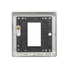 Saxby Raised Screwed 1 Gang Modular Faceplate (1 Module) - Brushed Steel