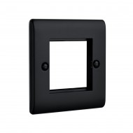 Saxby Raised Screwed 2 Gang Modular Faceplate (2 Modules) - Matt Black