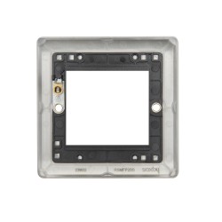 Saxby Raised Screwed 2 Gang Modular Faceplate (2 Modules) - Brushed Steel