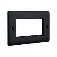Saxby Raised Screwed 4 Gang Modular Faceplate (4 Modules) - Matt Black