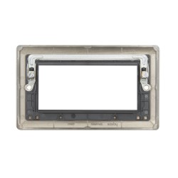 Saxby Raised Screwed 4 Gang Modular Faceplate (4 Modules) - Matt Black