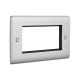 Saxby Raised Screwed 4 Gang Modular Faceplate (4 Modules) - Brushed Steel