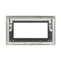 Saxby Raised Screwed 4 Gang Modular Faceplate (4 Modules) - Brushed Steel