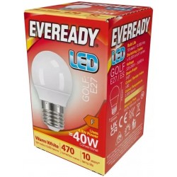 EVEREADY LED 4.9W GOLF E27 WARM WHITE 3000K 470 LUMENS