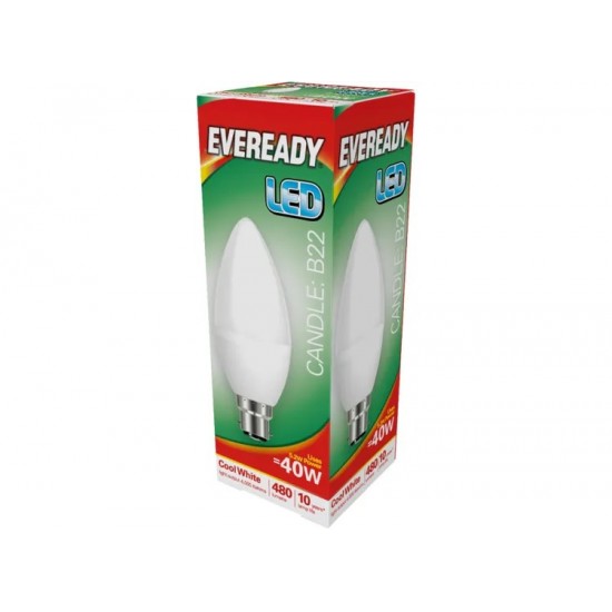 EVEREADY 4.9W LED CANDLE E27 COOL WHITE 4000K 470 LUMENS