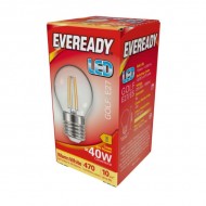 EVEREADY 4W LED FILAMENT GOLFBALL E27 WARM WHITE 2700K 470 LUMENS