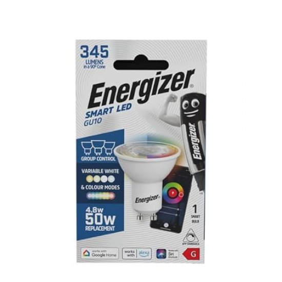 ENERGIZER SMART LED 4.8W GU10 RGB & CCT DIMMABLE