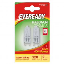 EVEREADY 2 PACK 40W G9 CLEAR HALOGEN (OVEN)