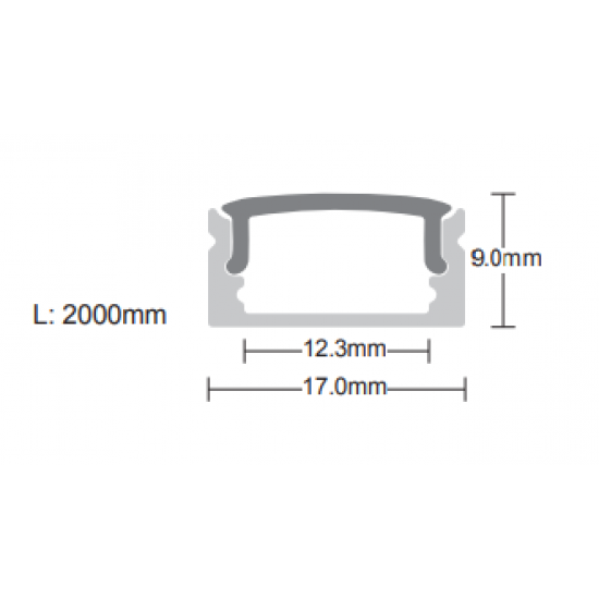 SAXBY 2M BLACK SLIM FLAT ALUMINIUM PROFILE COMES WITH OPAL COVER