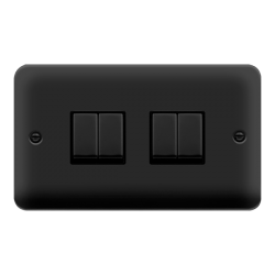SCOLMORE DECO PLUS 10A 4G 2 WAY SWITCH MATT BLACK