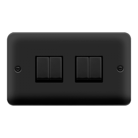 SCOLMORE DECO PLUS 10A 4G 2 WAY SWITCH MATT BLACK