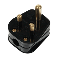 SCOLMORE 5 AMP 3 PIN ROUND PLUG (BLACK)