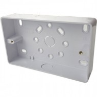 2 GANG ROUND CORNER CONDUIT / TRUNKING PATTRESS 32MM WHITE