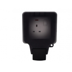 DETA IP66 13A 1 GANG SWITCH SOCKET WITH NEON - BLACK